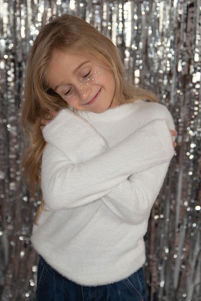 Breeze White Knitwear Sweater - Girl, 8-14 Years