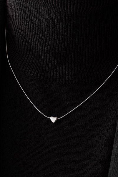 Generic Brand Steel Heart Tarnish Free 5cm 40cm Tiny Necklace