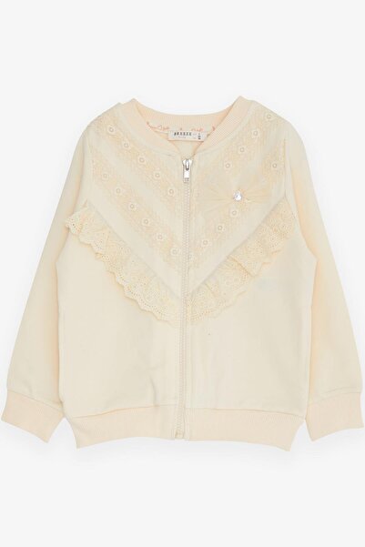 Breeze Girl's Cardigan Laced 3-7 Years, Cream