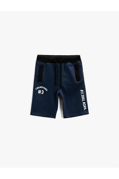 Koton Boy's Printed Shorts with Tie Waist