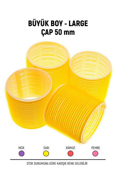 Nera Classy 6-Piece Large Size Curler Velcro - Adhesive Hair Curler (Diameter: 50mm)