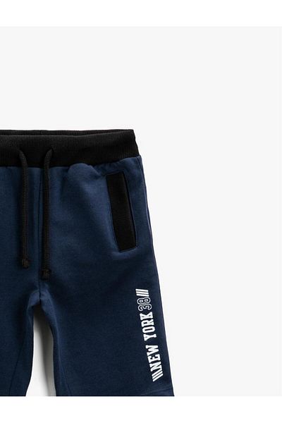 Koton Boy's Printed Shorts with Tie Waist