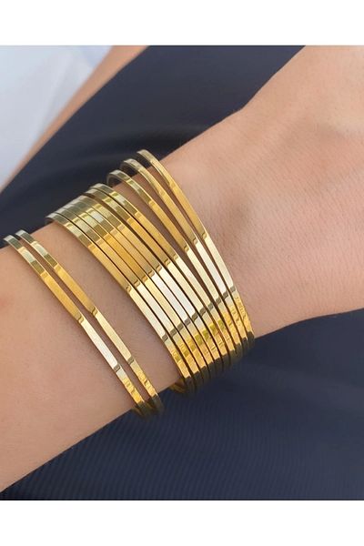 NKIE JEWELS Bracelet Gold Lü Plated Stainless 14 Litter Match Sterling Bracelet 3 Steel Ajda