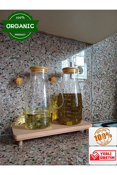 Dnz Natural Polished Wooden Oil Pot Stand