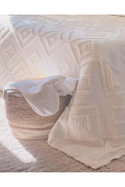 sabır home Tek Kişilik Yatak Örtüsü (Renk Ekru) 180×250
