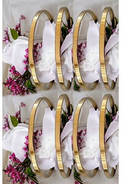 NKIE JEWELS Gold Bracelet - 22 Advised Thick Ajda, Flat Pieces, 6.5mm