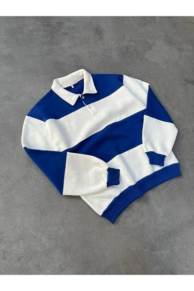 Moka Shopin Hanorac albastru unisex MokaShopin - Guler cu trei fire