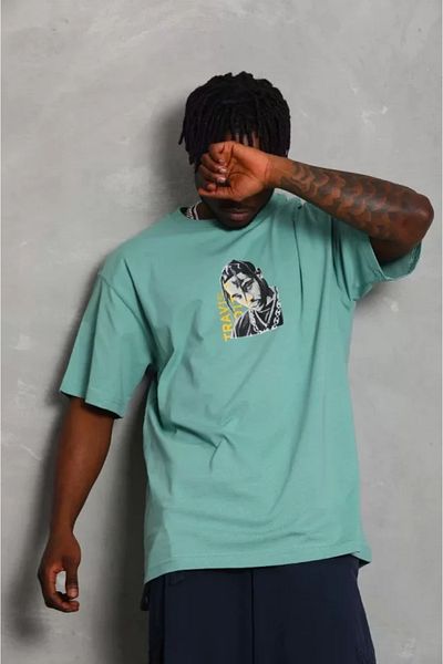 Modayakamoz Μπλουζάκι Unisex Oversize Mint Green Crew Neck