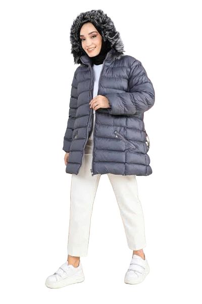 couis Grey Plus Size Hooded Wind and Rain