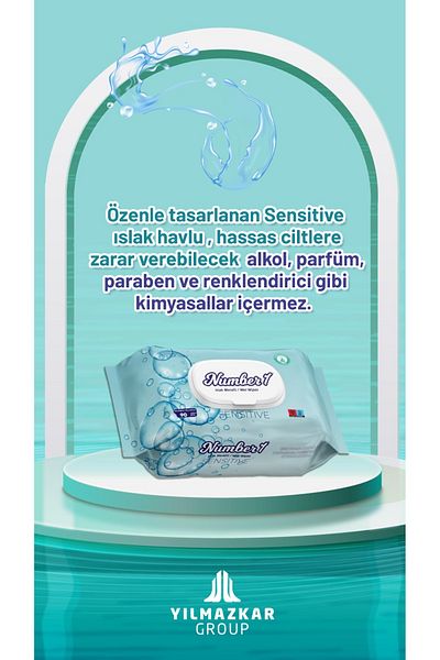 Number 1 Sensitive Wet Wipes 90X3