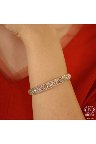 Nusret Takı 925 Ayar Gümüş El İşi Ajurlu Bilezik