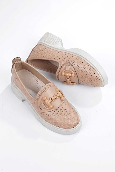 No 35 Toka Detaylı Delikli Kadın Loafer Ayakkabı