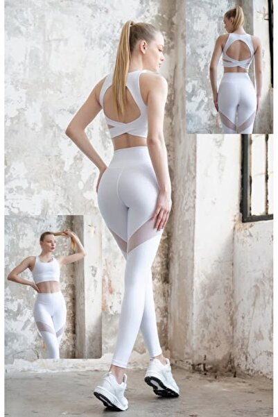 lismina Bayonne Beyaz Sırtı Açık Spor Büstiyer ( Sporcu Sütyeni )