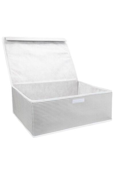 ellahomedekor Alas 2 τεμάχια γκρι ριγέ κουτί πολλαπλών χρήσεων (50x40x19cm) -...