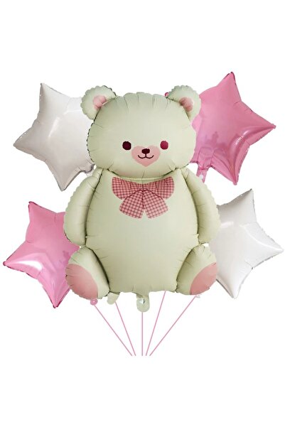 DÜVENCİ TİCARET Big Size Retro Bear Star Balloon Set