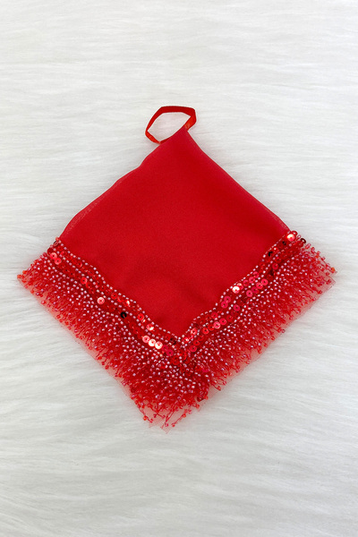 ZEYMERADE منديل العريس الأحمر، منديل اليد هالاي، مطرز بالترتر، حناء الزفاف، و...