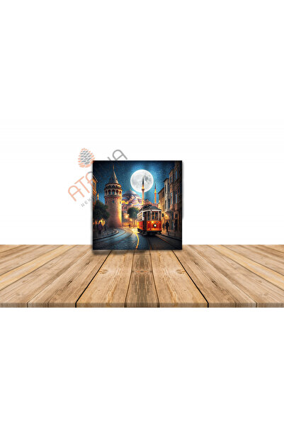 Atalya Reklam ve Tasarım METAL POSTER GALATA KULESİ VE İSTİKLAL CADDESİ TRANVAY  (PREMİUM UV )