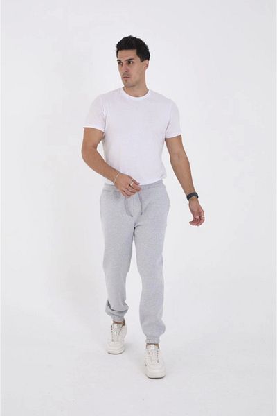 Simala Γκρι Unisex Χειμερινό, Τριών Κλωστών Ελαστικό Φούτερ Παντελόνι