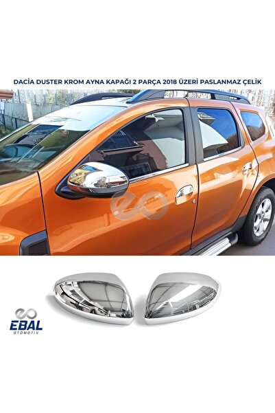 EBAL OTO AKSESUAR Dacia Duster Krom Ayna Kapağı 2 Parça 2018-2023 Paslanmaz Ç...