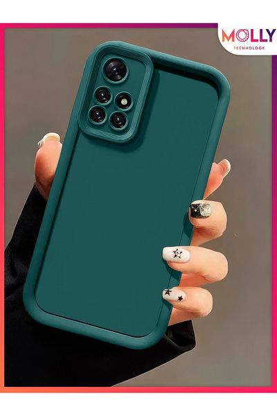 Molly حافظة سيليكون ذات حواف خضراء سميكة لهاتف Xiaomi Redmi 10 2022