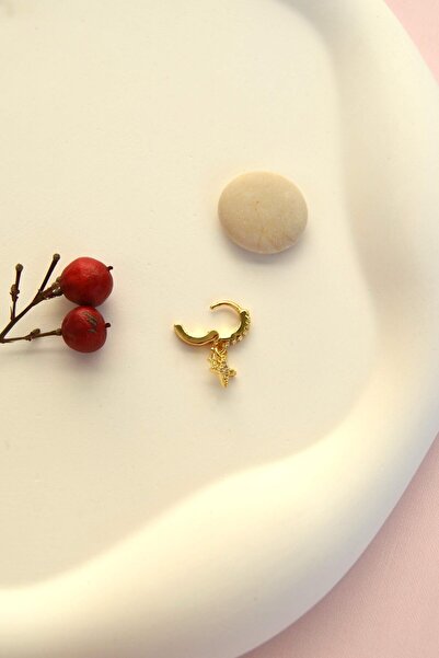 Sacce Scarves&Accessories 6 mm Kuzey Yıldızı Halka Piercing Forward Helix Tragus Kıkırdak Helix