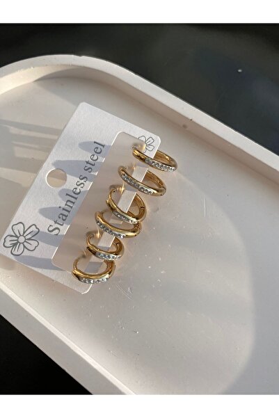 Paradise Accessory Çelik çoklu halka küpe