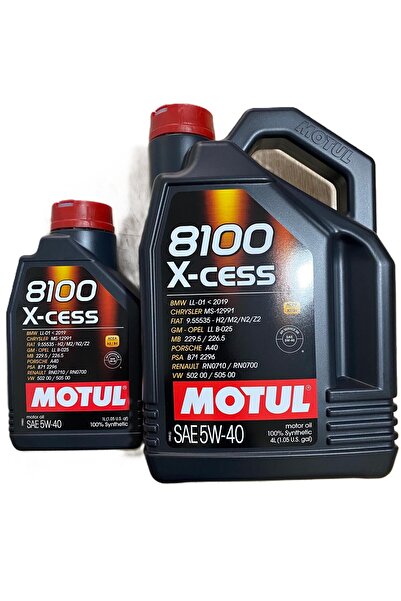 Motul 8100 X-cess 5W-40 (4L+1L) 5L Tam Sentetik Motor Yağı Ü.Y.2024