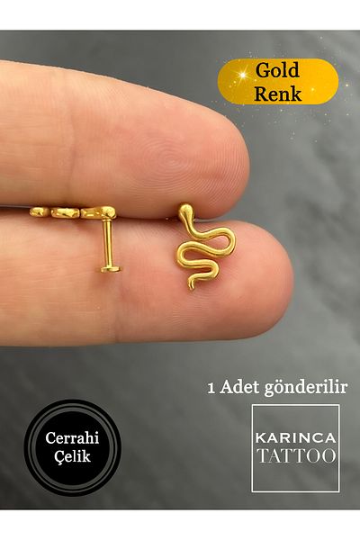 Karınca Piercing Snake Helix Conch Flat Ear Cartilage Tragus Piercing Earrings Surgical Steel