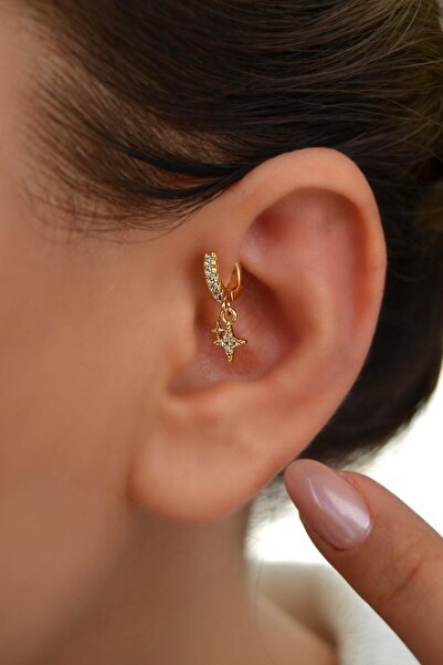 Sacce Scarves&Accessories 6 mm Kuzey Yıldızı Halka Piercing Forward Helix Tragus Kıkırdak Helix