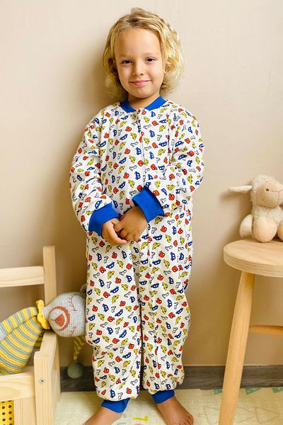 Luggi Baby White Boy's Sleeping Bag - Colorful Car Print, 1-6 Years