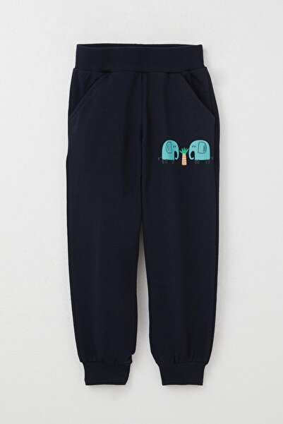 Breeze 1-4 Years Old Boy's Tracksuit Set - Cute Elephant Print, Ecru