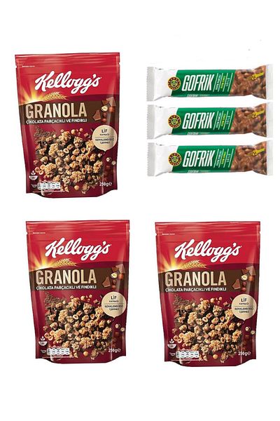 Kahve Dünyası Set of 3 Coffee Colored Granola and Waffles, 250 g