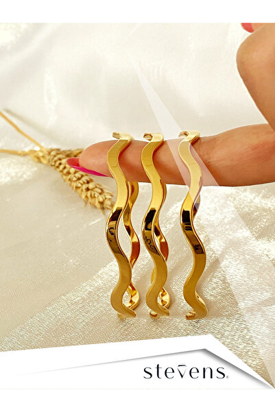 STEVENS Paslanmaz Kararmaz Çelik Kalın Zikzak Bilezik