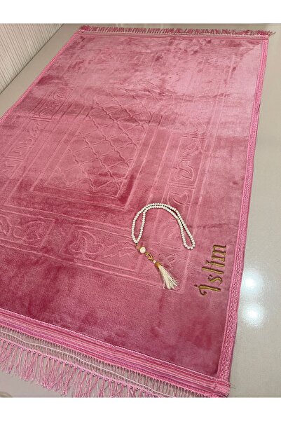 AGH Değerli Hediyeler Lüks Peluş Seccade Kişiye Özel İSİM İşlemeli Kaliteli D...