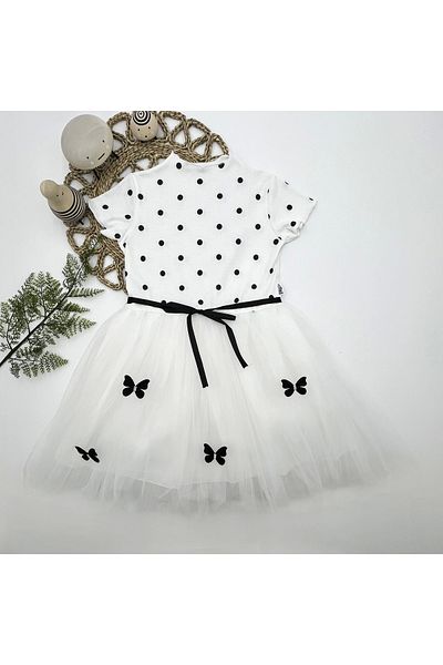 Skygo Defnada 5-6-7 Years Old Polka Dot Butterfly φούστα με επένδυση για κορίτσι