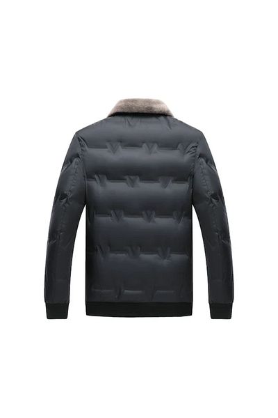 AyShop Palton de iarnă pentru bărbați cu guler de blană