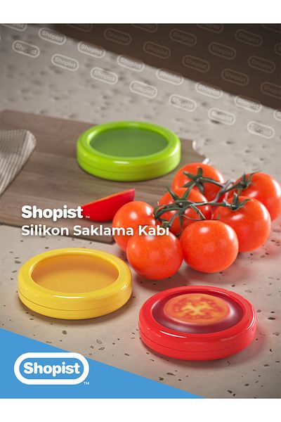 SHOPİST Flexible Lid Storage Container for Cut Food 3 Pieces