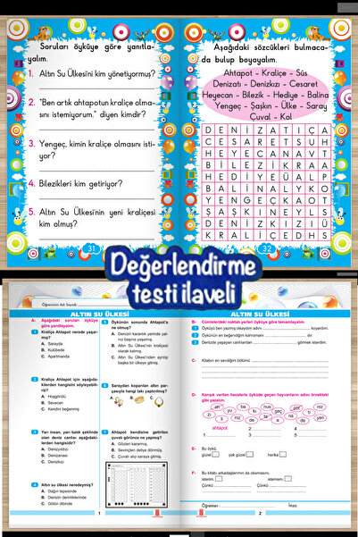 Ata Yayıncılık 1.ve 2.sınıflar Hayvan Hikayeleri Dizisi (10 KİTAP) Değerlendirme Test Kitapçığı