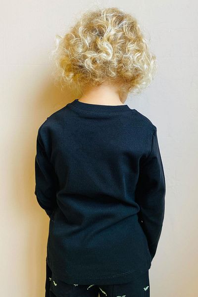 Breeze Tricou cu mânecă lungă pentru băiat Basic Black Soft 4-8 ani