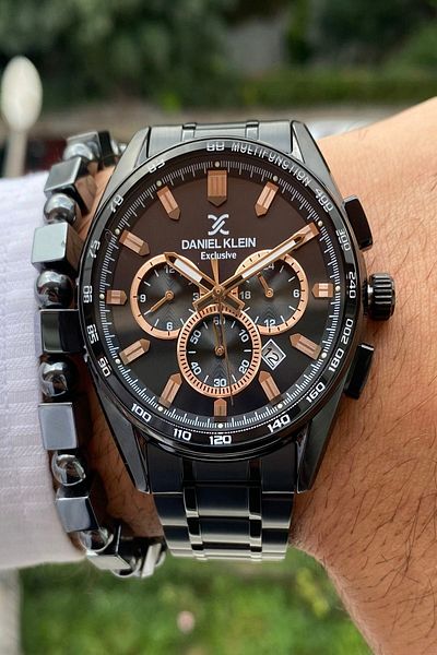 Daniel Klein Steel Cord Men's Wrist Watch +bracelet