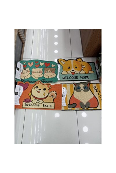 Hediye Rüzgarı Sevimli Kedi Köpek Tasarımlı Kapı Paspası