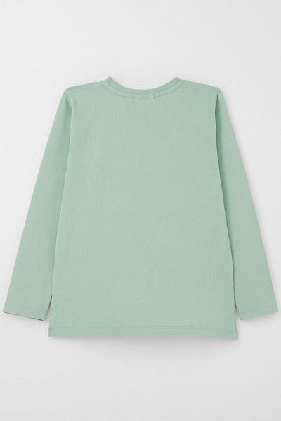 Breeze Tricou cu mânecă lungă pentru băiat, cu slogan, cu litere tematice, imprimat, 6-12 ani, verde apă