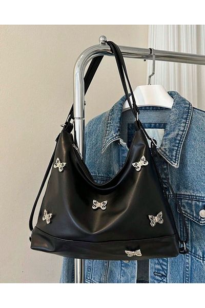 Pelin Boutique Imported Y2K Coquette Black Butterfly Bag