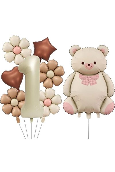 DÜVENCİ TİCARET PAPYONLU AYI - Σετ ρετρό μαργαρίτες και μπαλόνια από αλουμινό...