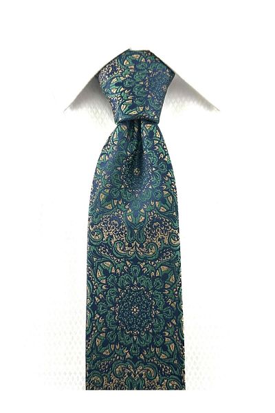 PİERRONİ Green Mink Patterned Handkerchief Tie