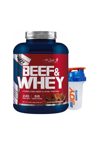 Bigjoy Sports Hydrolyzed Beef & Whey Protein Powder with Chocolate Flavor - 2176gr