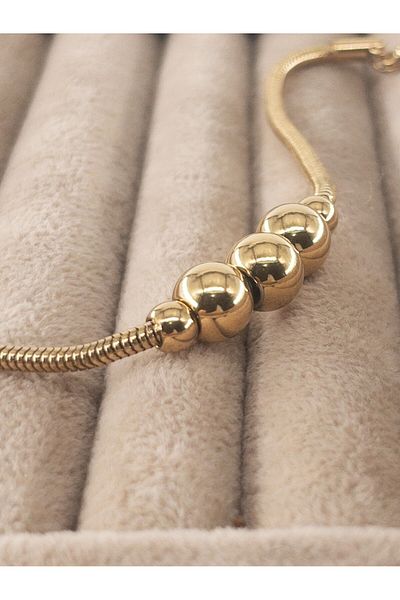 Siya Silver Three Ball Steel Bracelet