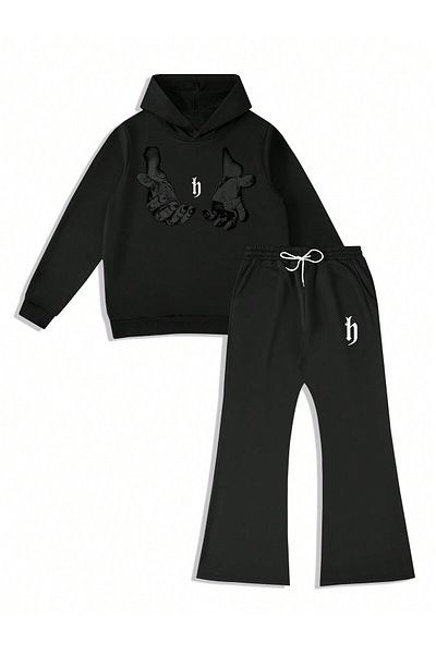PENTHİLUS Dikay Aliman Printed Hooded Sweatshirt Hoodie Loose Fit Tracksuit Set