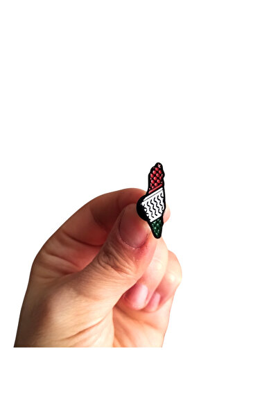 Ulaş Hediyelik Filistin Haritası Renkli Siyah Renk  Metal Yaka Rozeti 1 Adet