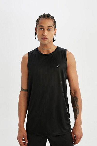 DeFacto DeFactoFit Slim Fit bedruckter Sportler aus schwerem Stoff mit Rundhalsausschnitt A1736AX24SM
